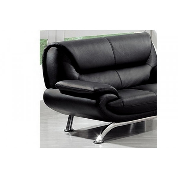 Canapé 2 places en cuir italien JONAH, noir