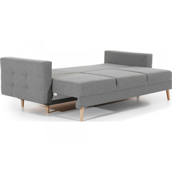 Canapé 3 places convertible - en tissu de qualité gris, ASVENA