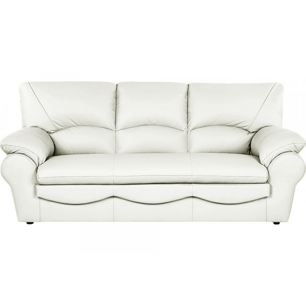 Canapé 3 places convertible en 100% tout cuir italien vachette OSIRIS, couleur ivoire