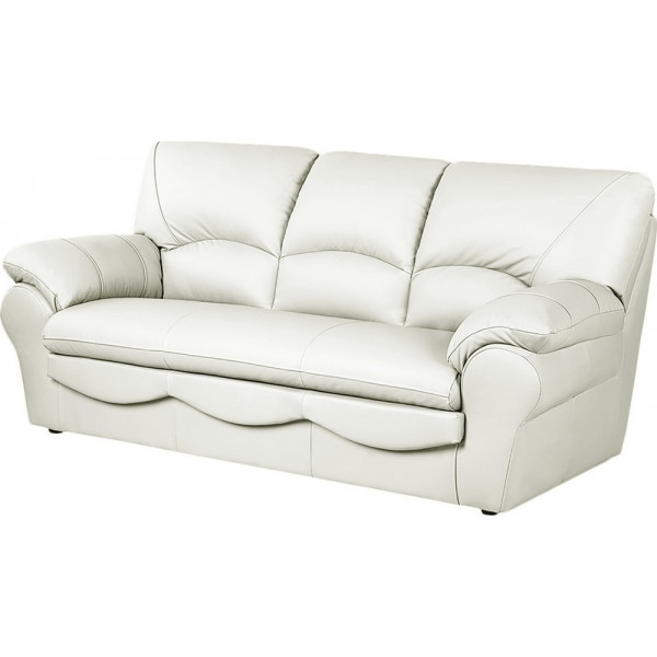 Canapé 3 places convertible en 100% tout cuir italien vachette OSIRIS, couleur ivoire