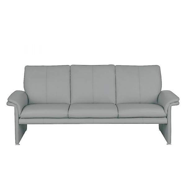 Canapé 3 places en 100% tout cuir italien vachette COMO, gris clair