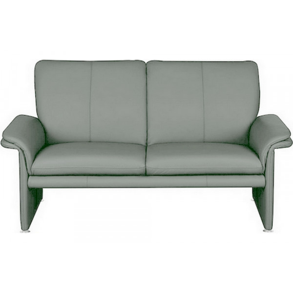 Canapé 2 places en 100% tout cuir italien vachette COMO, gris clair