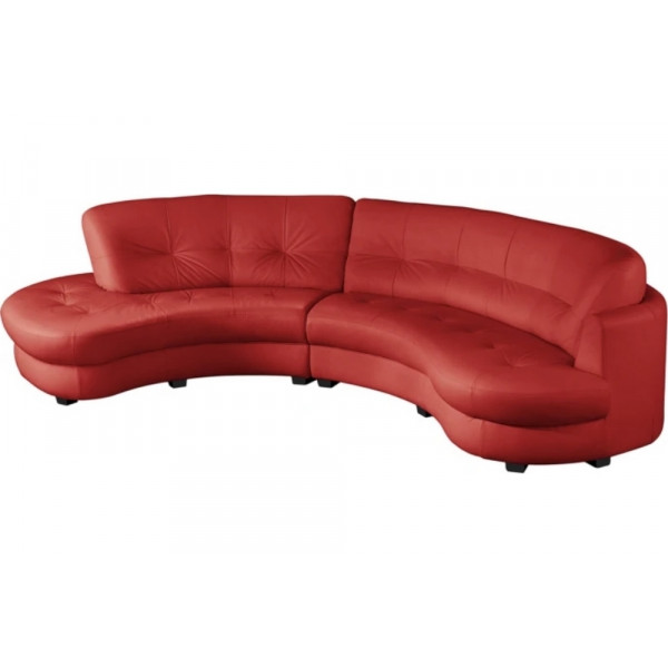 Canapé en cuir italien de luxe 5/6 places BRETINI rouge foncé, côté accoudoir droit