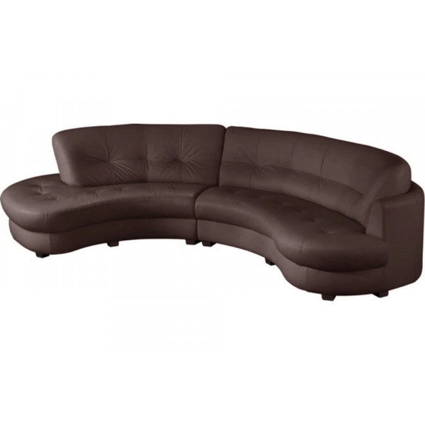 Canapé en cuir italien de luxe 5/6 places BRETINI chocolat, côté accoudoir droit