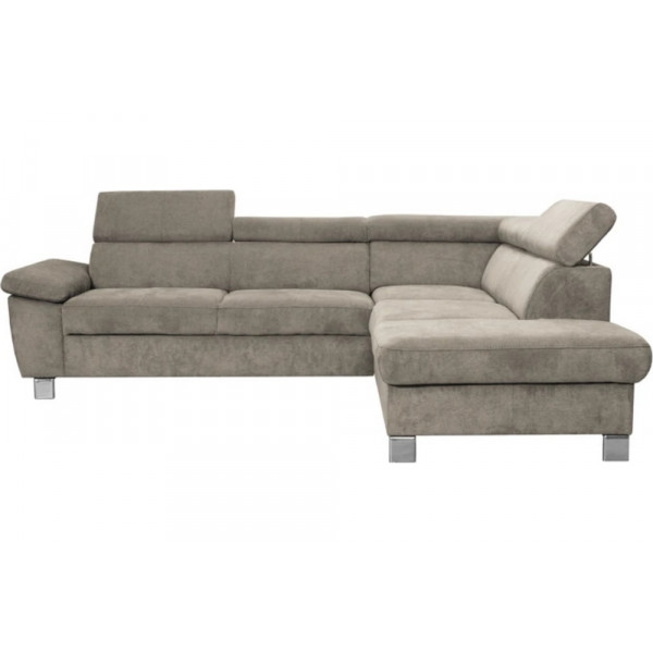 Canapé d'angle en tissu luxe 5 places LUGO beige, angle droit