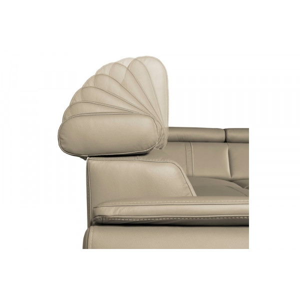 Canapé d'angle en 100% cuir de luxe italien , 5/6 places CITIBEST, couleur beige, angle droit