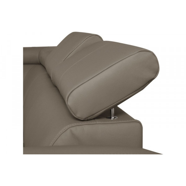 - Canapé d'angle en cuir italien de luxe 5 places ASTERO, taupe, angle gauche