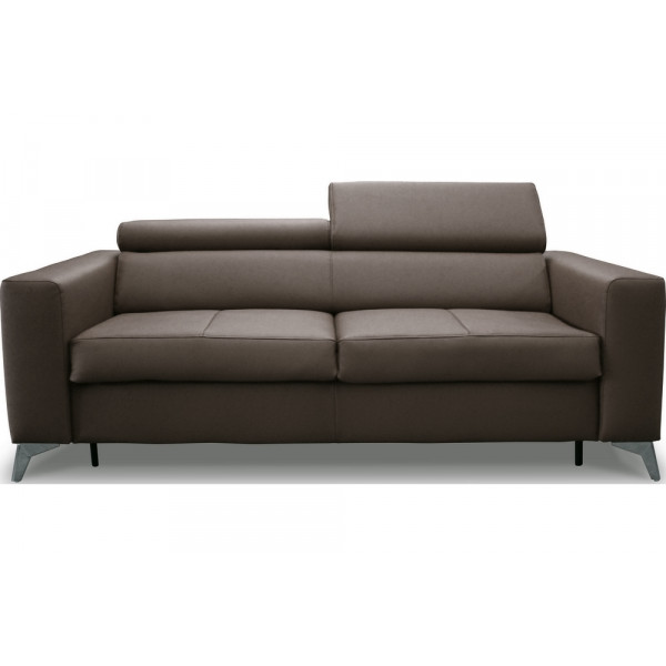 Canapé 3 places convertible en cuir italien de luxe MOVIDA, taupe