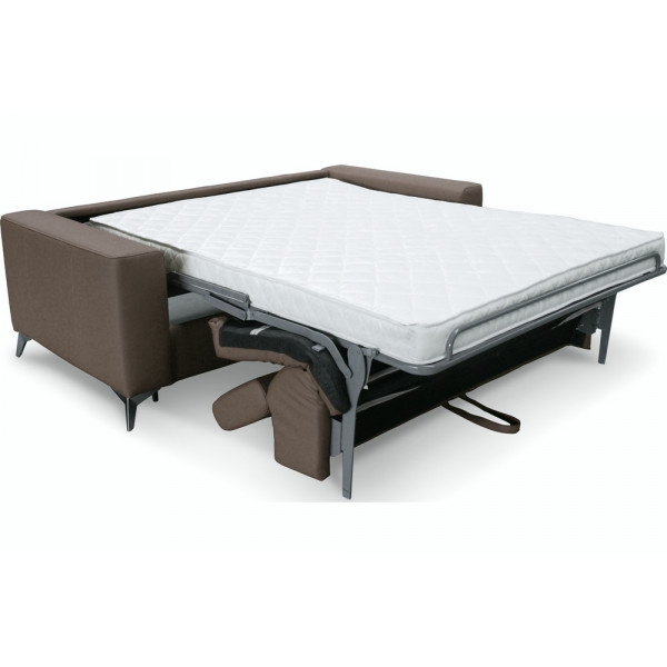 Canapé 3 places convertible en cuir italien de luxe MOVIDA, taupe