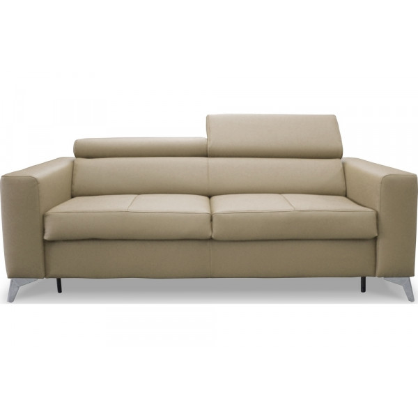 Canapé 3 places convertible en cuir italien de luxe MOVIDA, beige