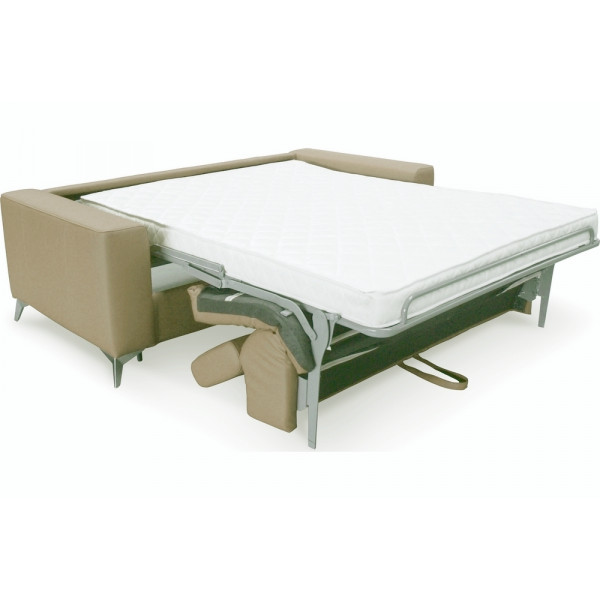 Canapé 3 places convertible en cuir italien de luxe MOVIDA, beige