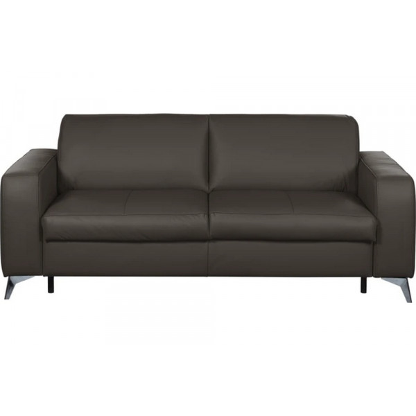 Canapé 3 places convertible en cuir italien de luxe ALVINE, chocolat