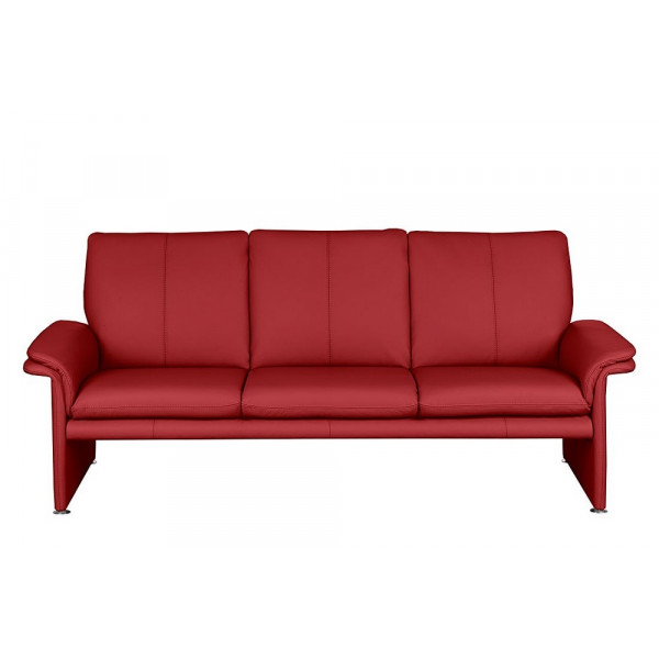 Ensemble Canapé 3 places et 2 places en 100% tout cuir italien vachette COMO, rouge foncé