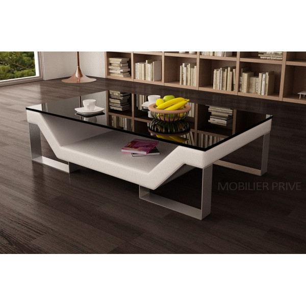 Table basse design PERLE, blanc