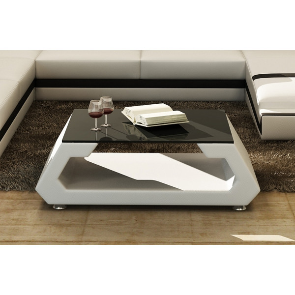 Table basse design ALMA, blanc.