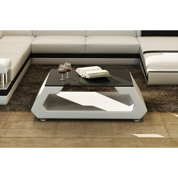 Table basse design ALMA, blanc.