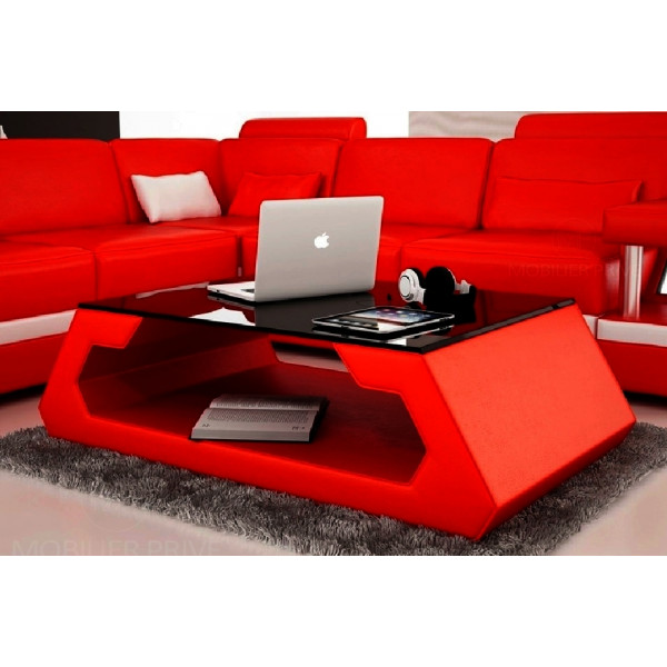 Table basse design ALMA, rouge