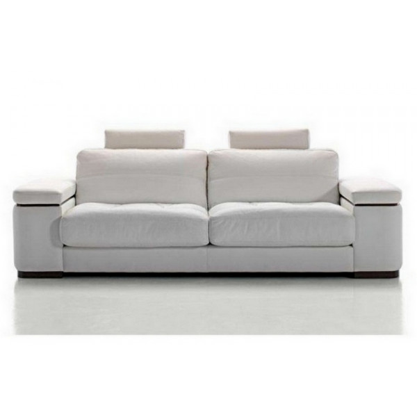 Canapé 2 places en cuir italien MAISON BLANCHE, blanc