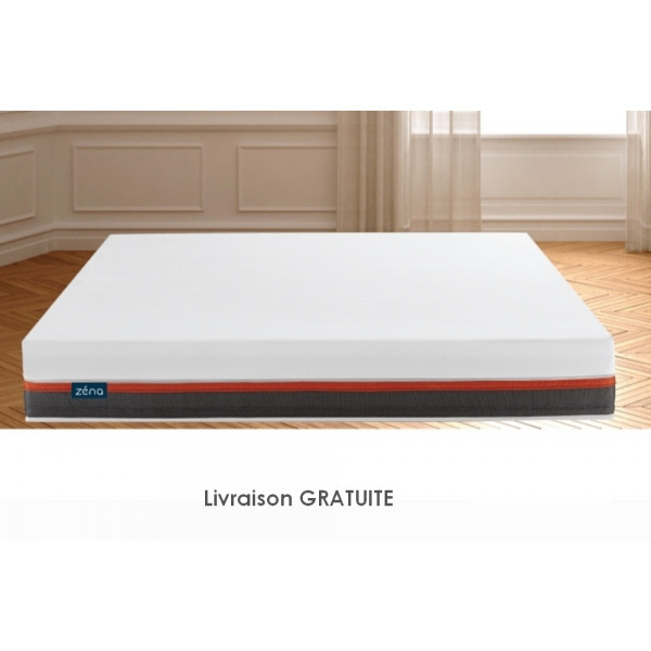 MATELAS Zéna 140x190 avec 4 COUCHES mousse haute qualité, mémoire de forme + Latex et Sur-couche, épaisseur 26 cm