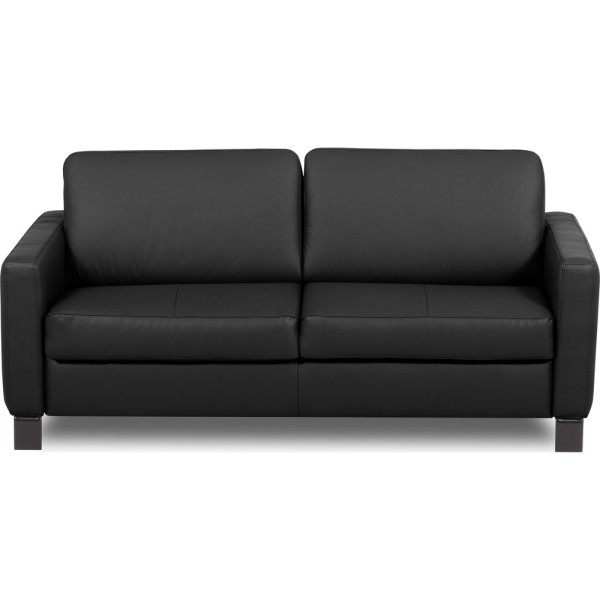 Canapé 3 places convertible en cuir italien de luxe ARUS, noir