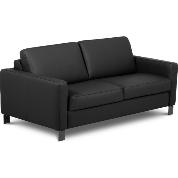 Canapé 3 places convertible en cuir italien de luxe ARUS, noir