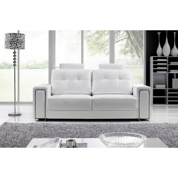 Canapé 2 places en cuir Prestige luxe haut de gamme italien MATIGNON, blanc