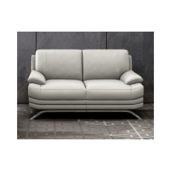 Ensemble de 2 canapés 3+2 : Canapé 3 places + canapé 2 places, en cuir LUXE italien MARINI, gris clair