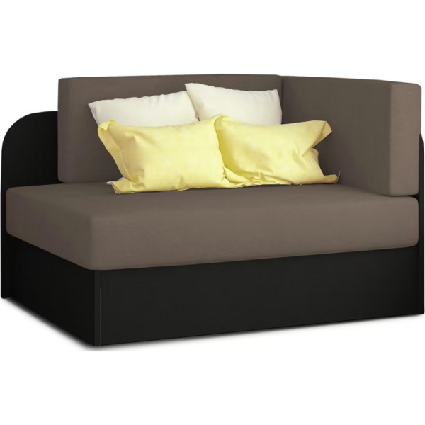 Canapé convertible 2 places moderne en tissu Rouge / Noir, coffre, ROSEN