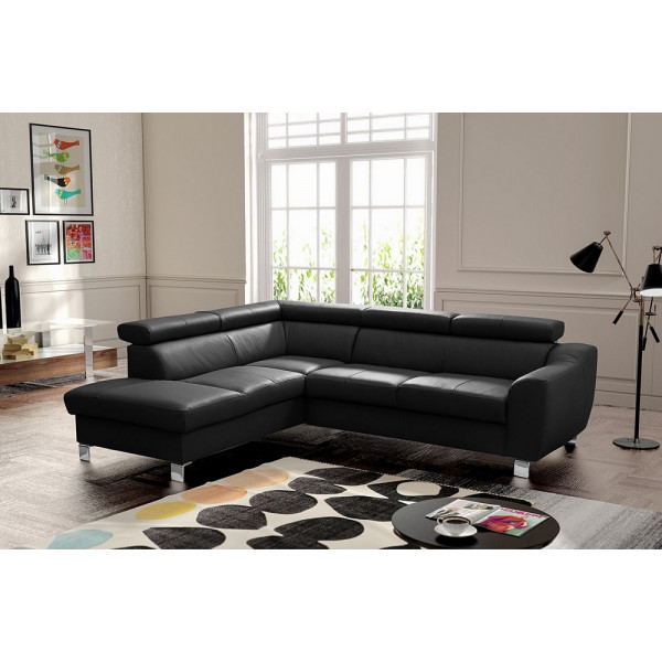 - Canapé d'angle en cuir italien de luxe 5 places ASTERO