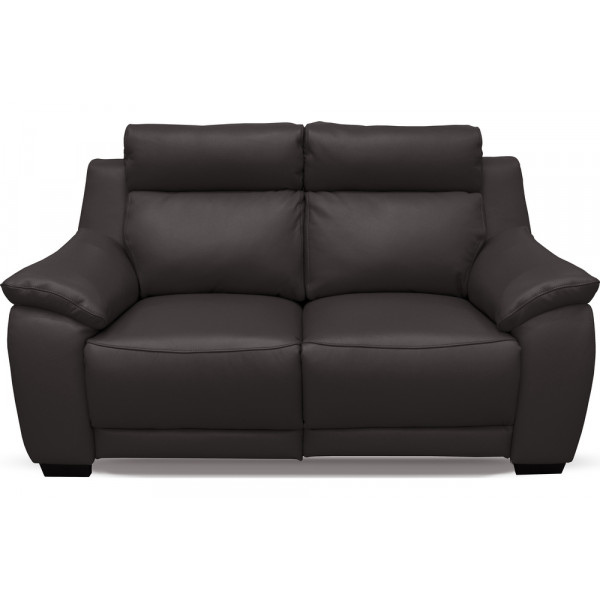 Canapé 2 places avec 2 relax en 100% tout cuir épais luxe italien  - 2 relax électriques