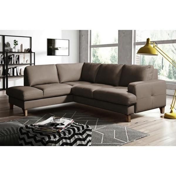 Canapé d'angle convertible en cuir italien de luxe 4/5 places avec coffre