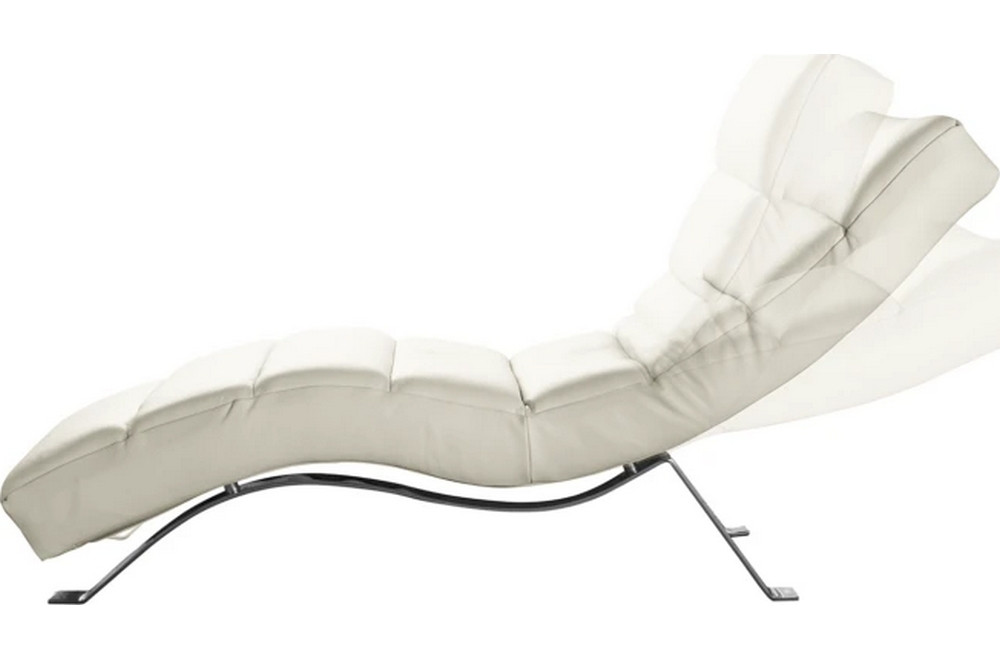 Chaise longue réglable multipositions, en cuir de luxe italien, SWEET