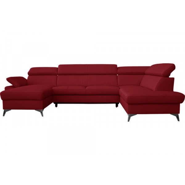 Canapé d'angle convertible en cuir italien de luxe 7/8 places WARINI avec coffre