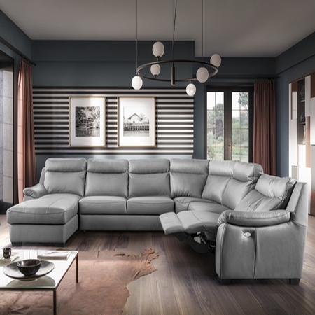 Canapé d'angle cuir relax